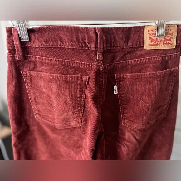 Levis 710 Super Skinny Corduroy Jeans | Rust Red | Sz Womens 28 - Picture 9 of 16